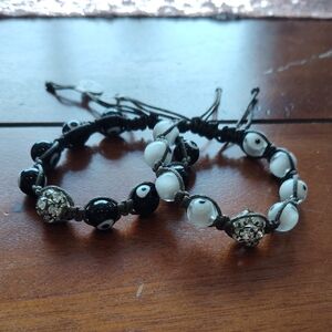 Evil Eye Shamballa Bracelet Set